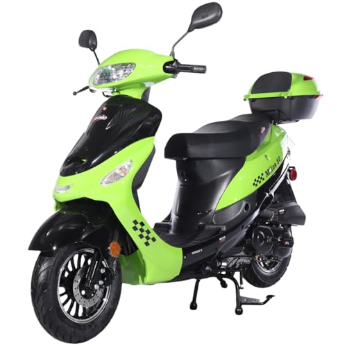 X-PRO Milos 50 Moped with 10" Aluminum Wheels, Electric/Kick Start! (Black)