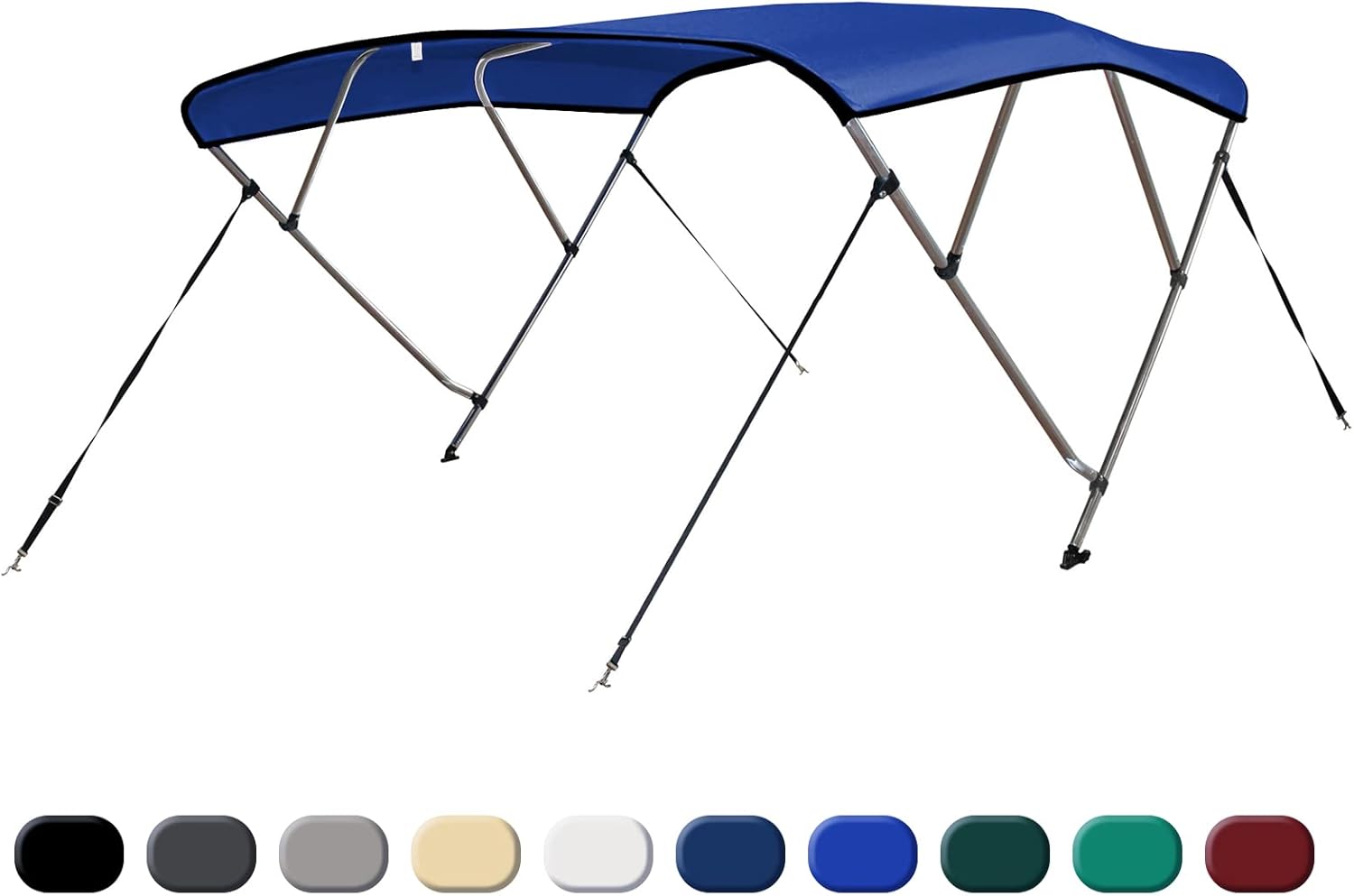 Leader Accessories Sand 4 Bow 8'L x 54" H x 85"-90" W Bimini Top Cover 4 Straps for Front and Rear Includes Mounting Hardwares with 1 Inch Aluminum