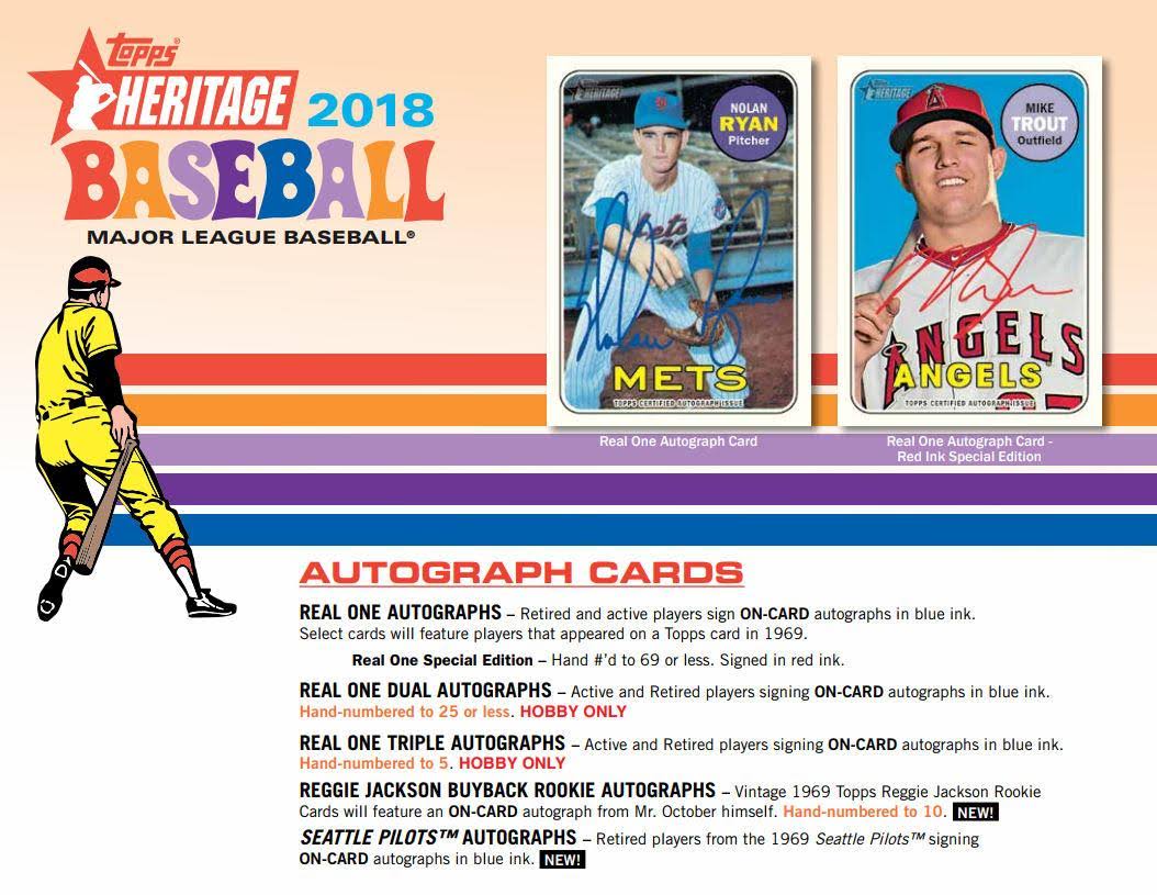 MLB Topps 2018 Heritage Baseball Trading Card Hobby Box