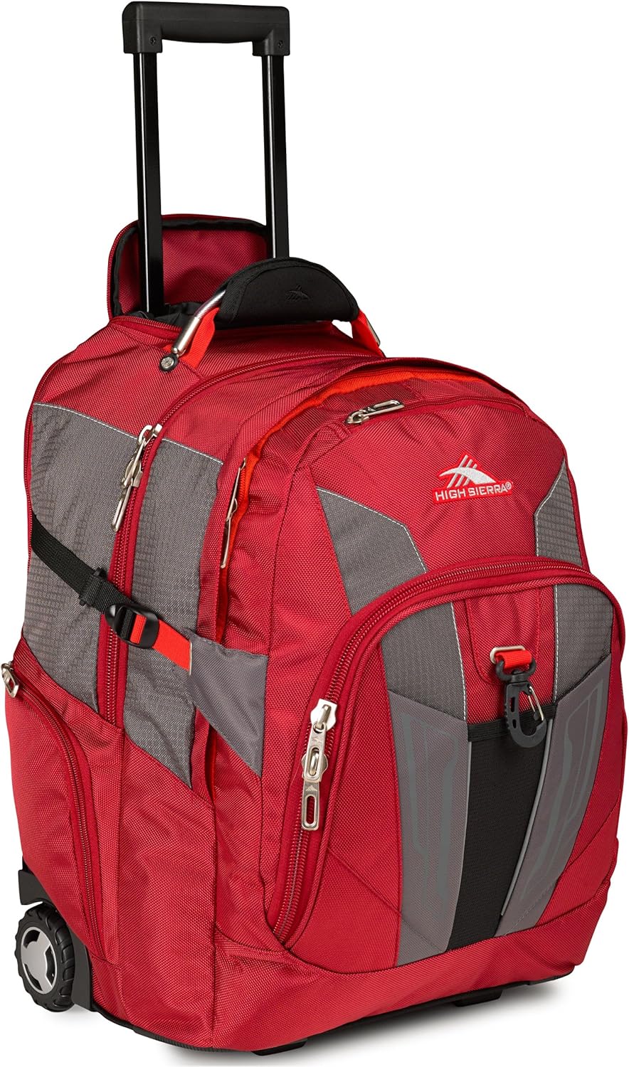 High Sierra XBT - Business Rolling Backpack, Carmine/Red Line/Black, One Size