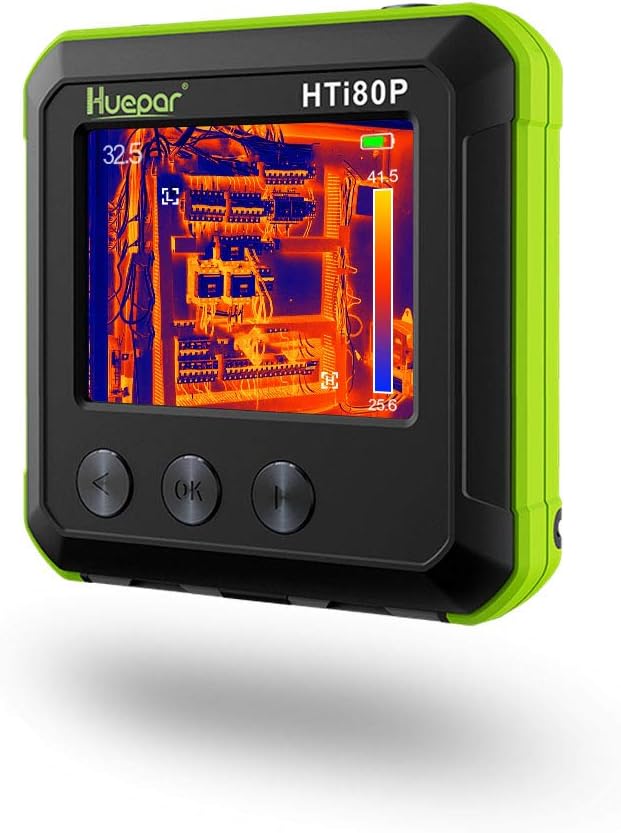 Pocket-Sized IR Thermal Imager, Huepar 80 x 60 Infrared Resolution Thermal Imaging Camera Measurement Range 14°F~752°F with 76800 Pixels Display
