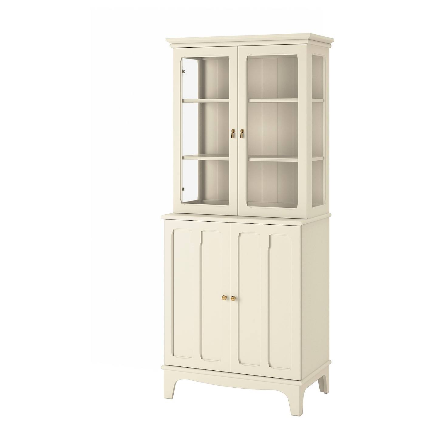 IKEA - LOMMARP Cabinet with Glass Doors, Light Beige, 33 7/8x78 3/8