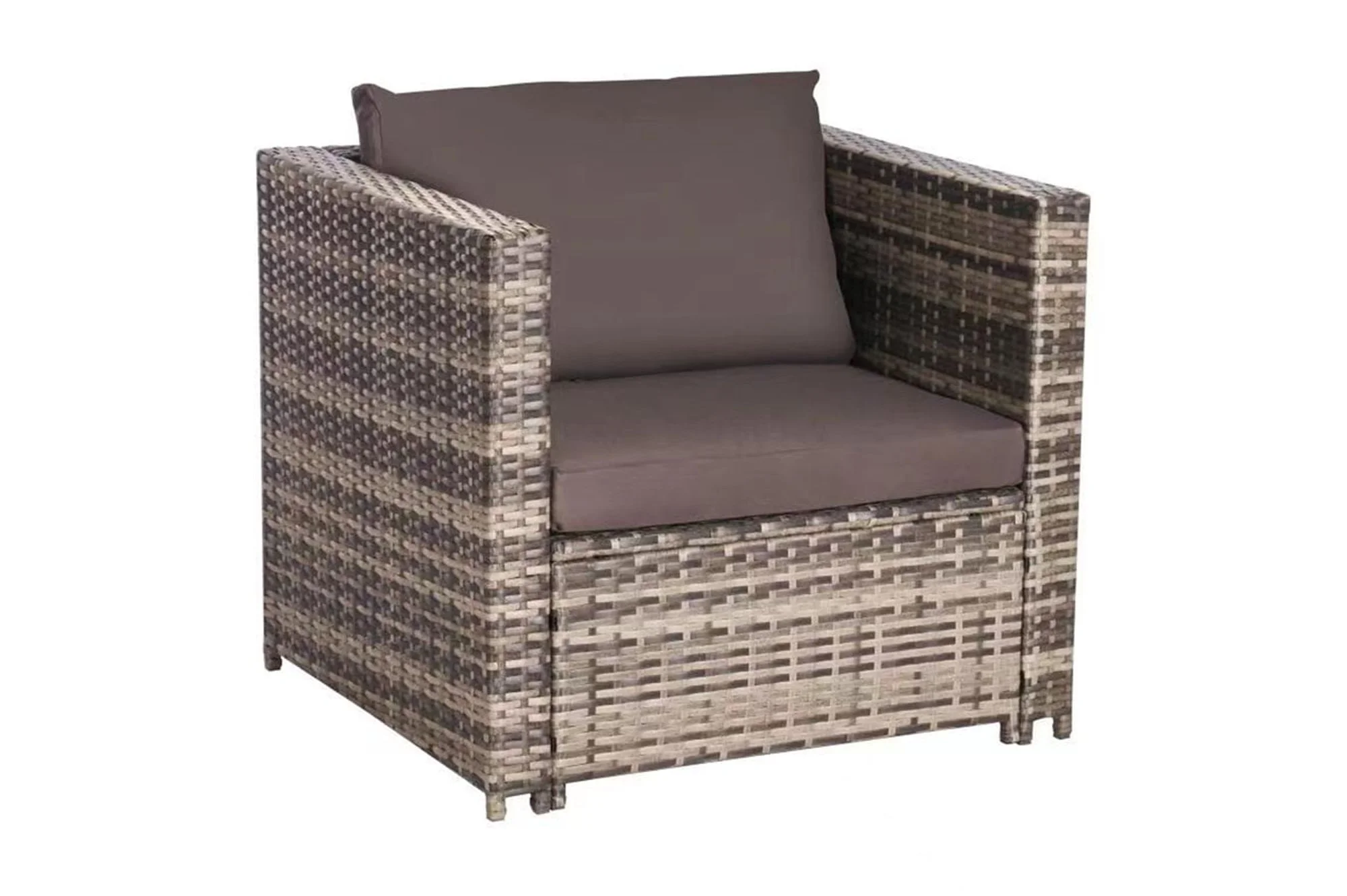 Highsound 6 Pieces Outdoor Patio Furniture Set, All-Weather Patio Outdoor Conversation Sectional Set with Coffee Table & Ottoman, Wicker Sofas