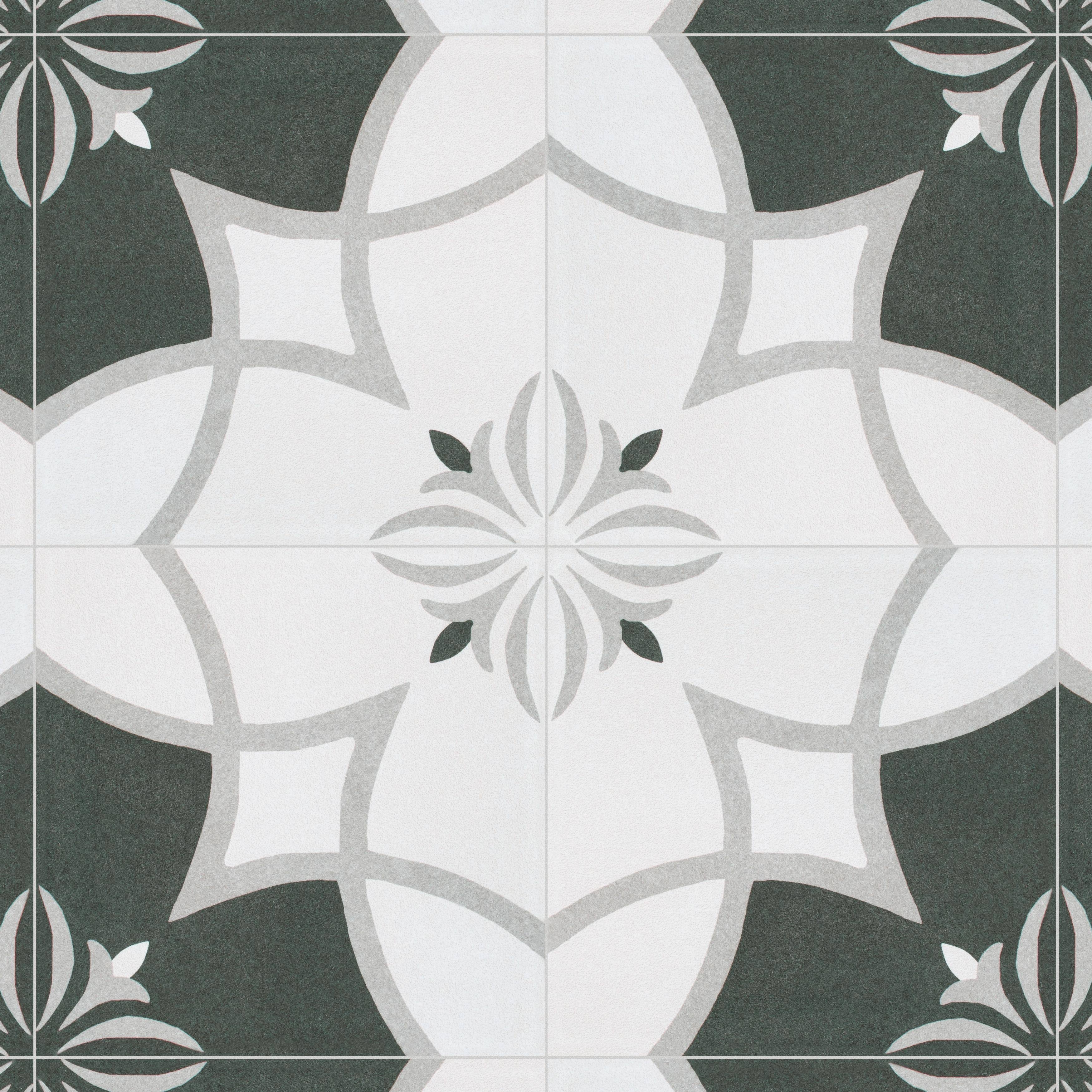 SomerTile 7.75x7.75-inch Thirties Crest Ceramic Floor and Wall Tile (25 tiles/11 sqft.) Case