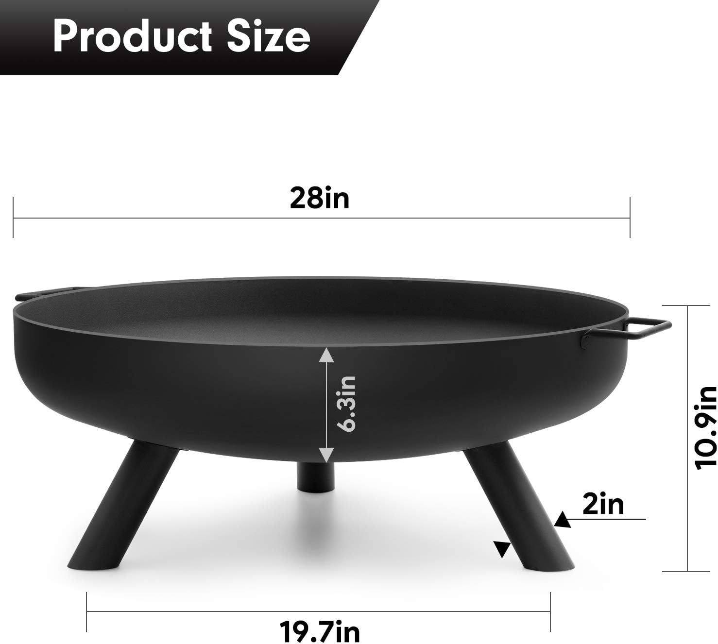 AMAGABELI GARDEN & HOME Fire Pit Outdoor Wood Burning Portable Folding 22in Firepit Firebowl Fireplace Poker Spark Screen Retardant Mesh Lid Deep
