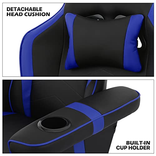 MoNiBloom Video Gaming Chair Racing Style Single Living Room Sofa Recliner with Detachable Headrest