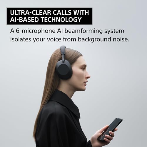 Sony WH-1000XM6 The Best Wireless Noise Canceling Headphones, HD NC Processor QN3, 12 Microphones, Adaptive NC Optimizer, Mastered by Engineers