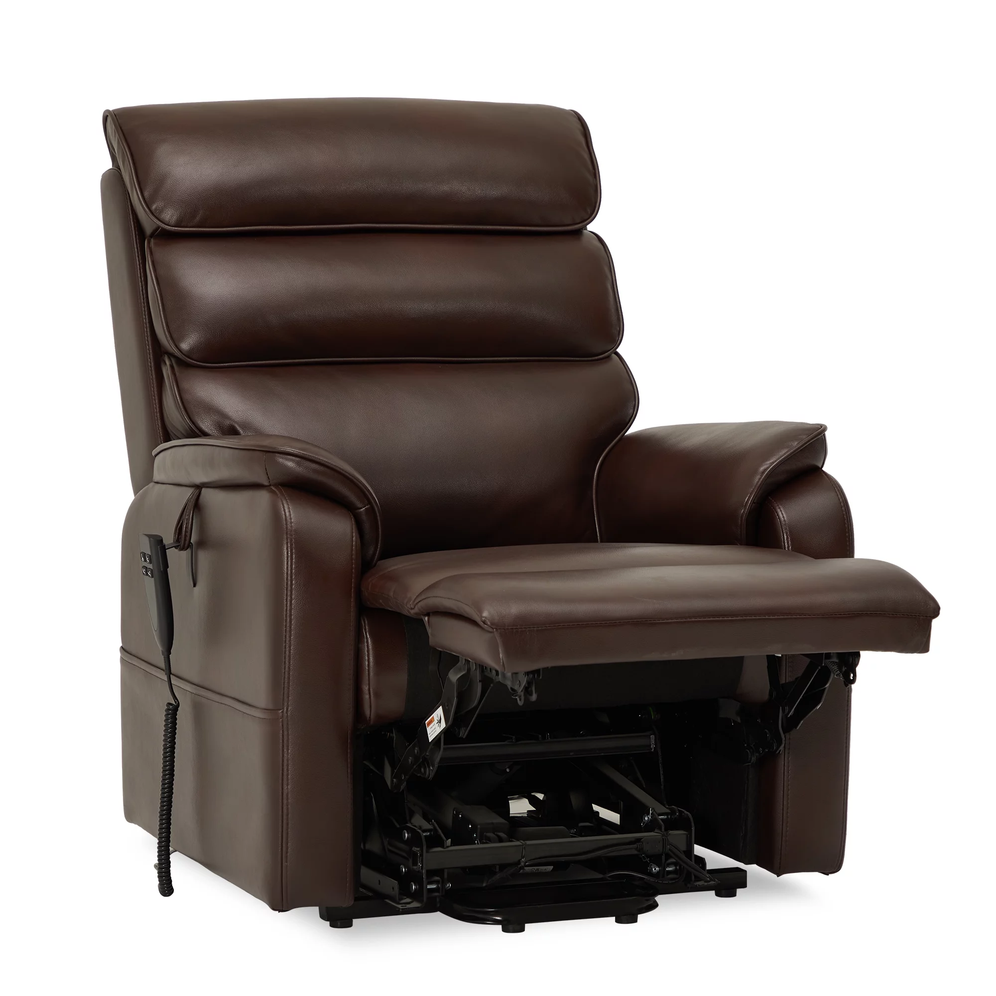 Dual Motor Lift Recliner with Massage Heating (Brown Faux Leather-9188)