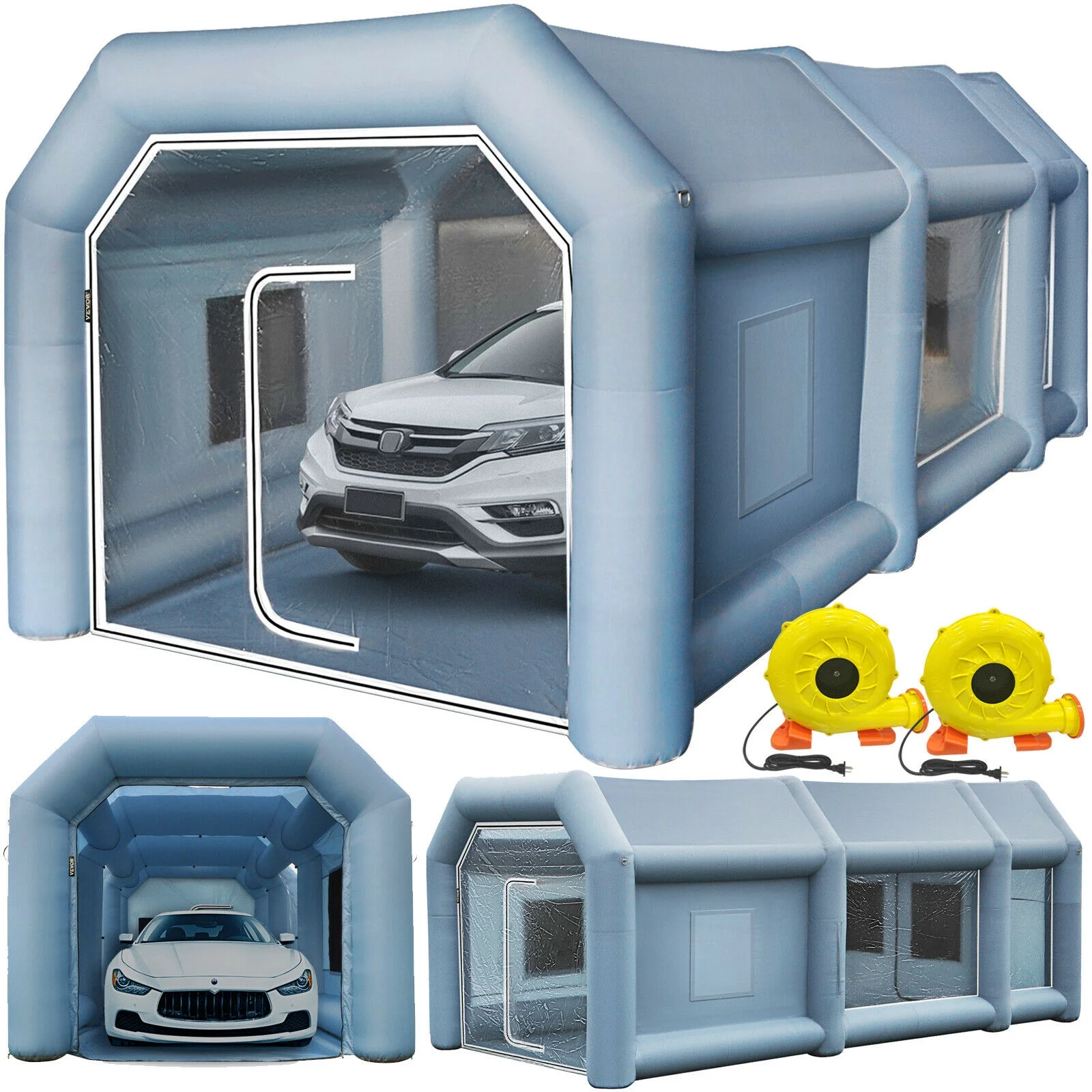 Painting Tent Workstation Inflatable Spray Paint Booth 30x20x13FT with 2 Blowers 950W and 350W