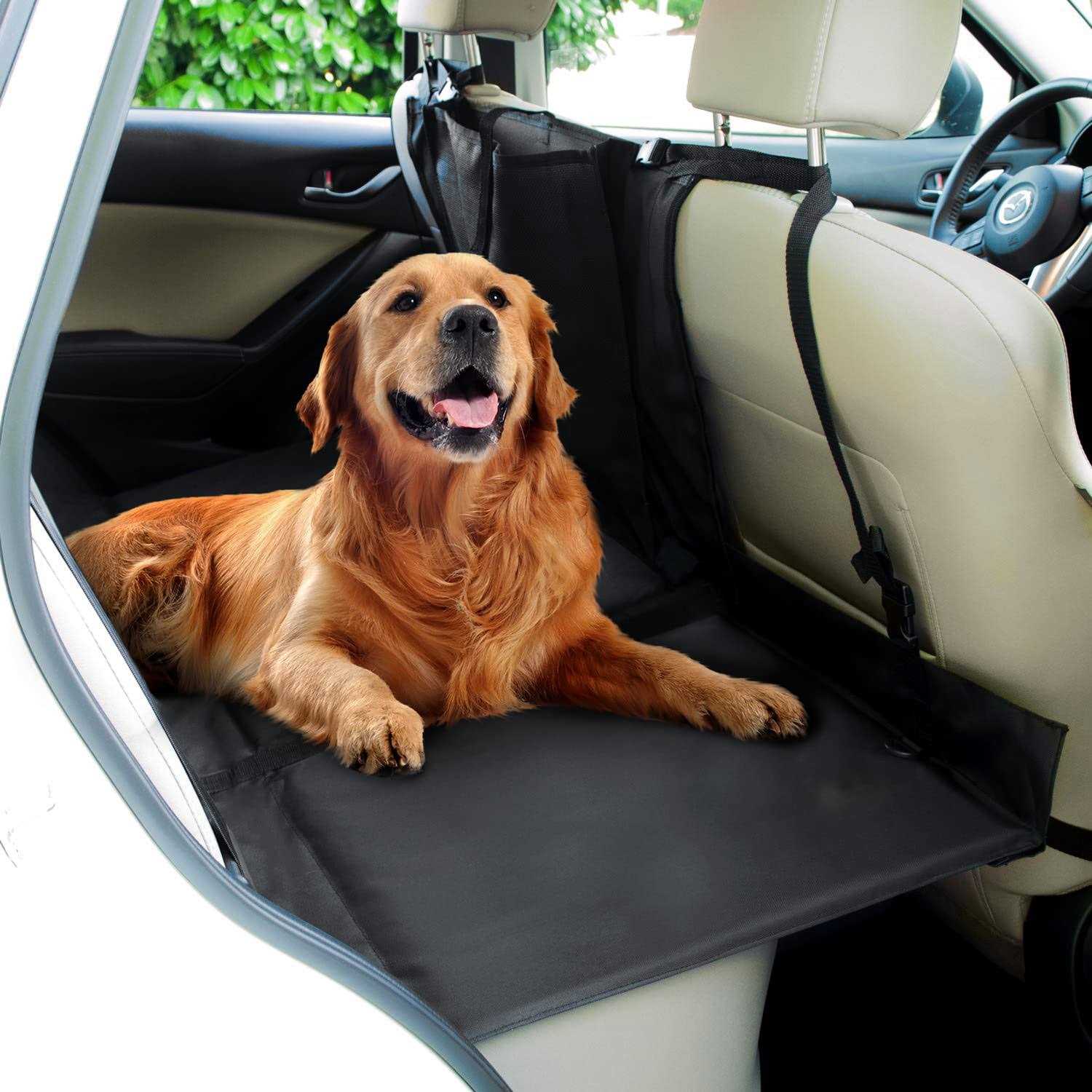 Frontpet Backseat Bridge Car Extender Seat Pet Bridge Platform For Dogs, Water Resistant Car Barrier, Universal Fit, Trucks, SUVs, and Full Sized