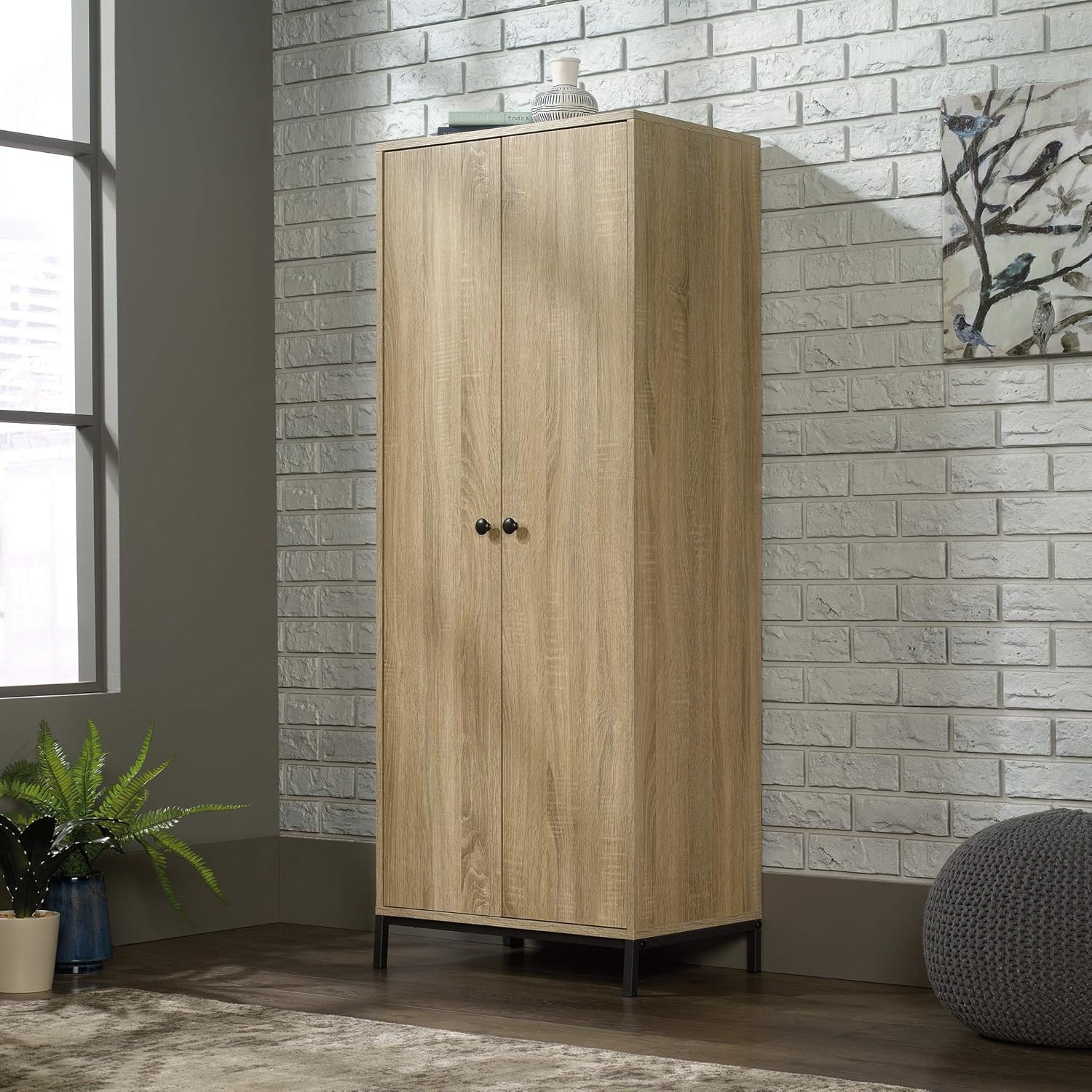 Sauder 424942 North Avenue Storage Cabinet, Charter Oak Finish