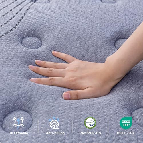 Avenco Queen Size Mattress, Queen Mattress in a Box, 10 Inch Hybrid Mattress Queen, Medium Firm