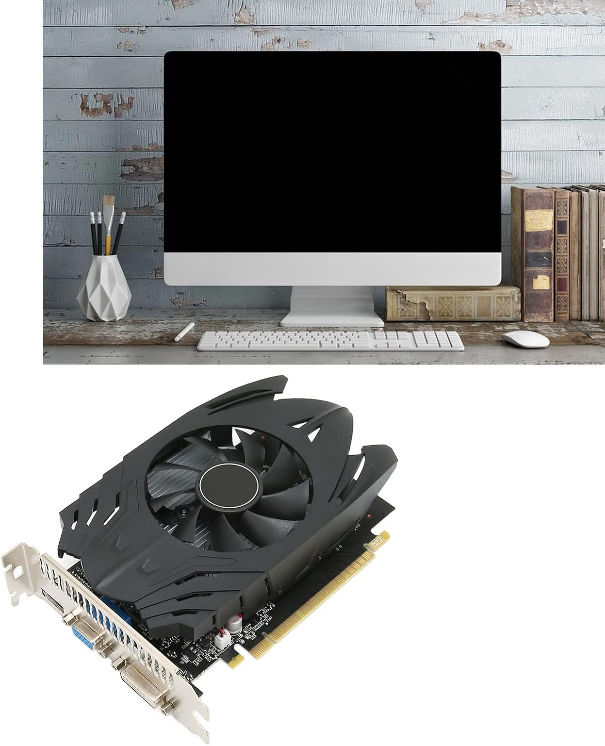 Shanrya Game Graphics Card, Quiet Operation Graphics Card Smart Underclocking for Desktop for Computer