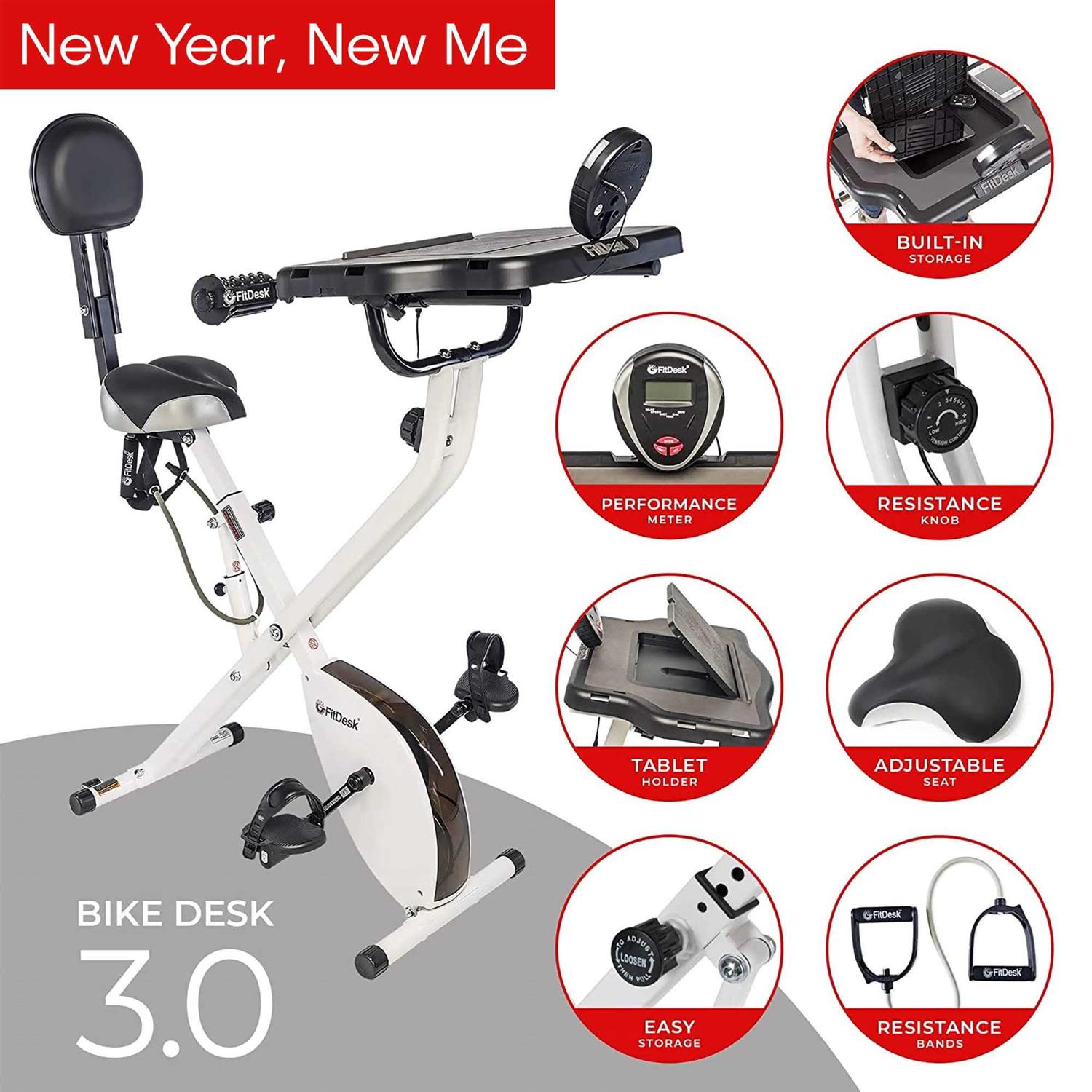 Fitdesk v3.0 Exercise Bike Desk with Tablet Holder - Sports Supplies Online Store
