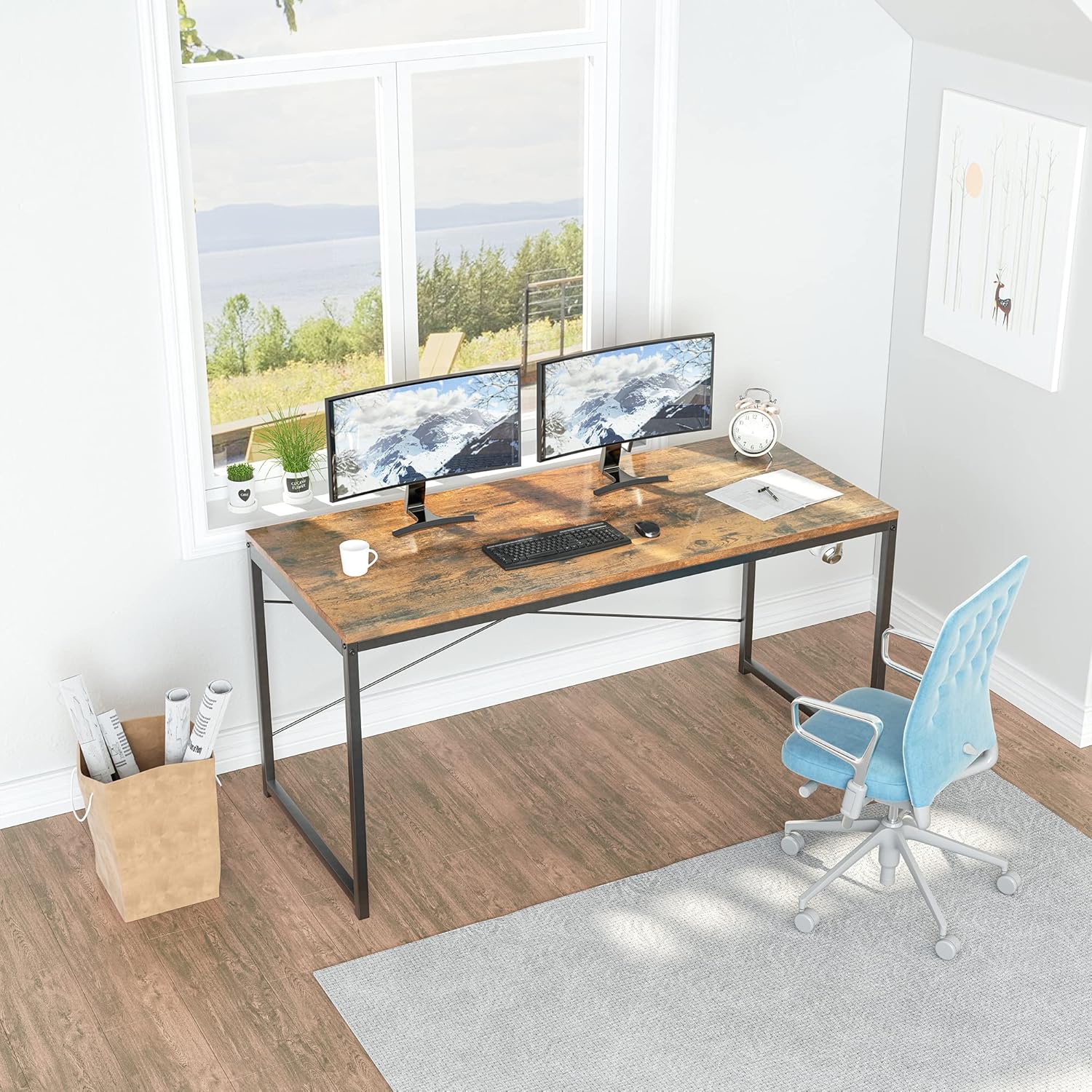Molblly 40 Inch Computer Desk,Home Office Desk Study Table Study Writing Desk,Small Computer Desk for Small Spaces,Simple Style,Easy Assemble