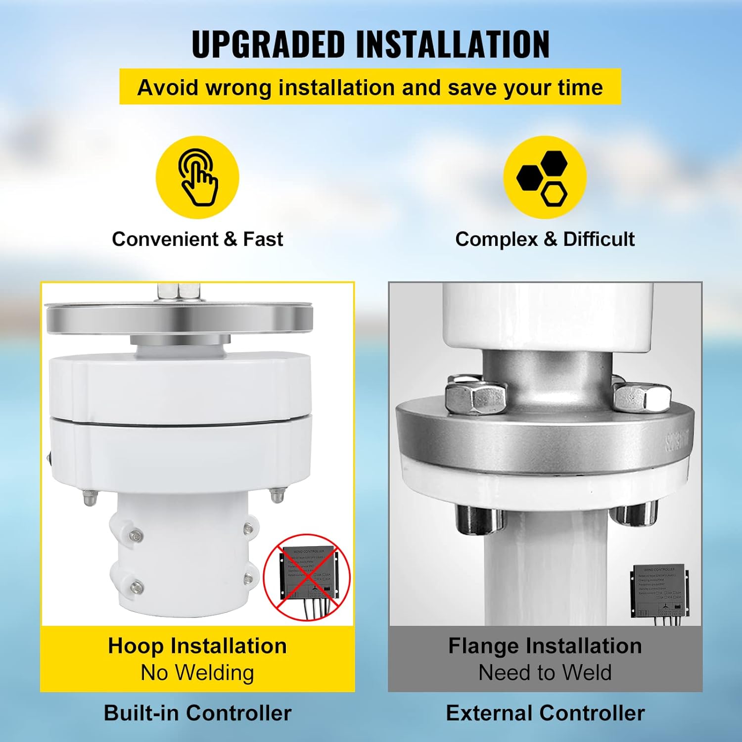 VEVOR Lantern Wind Turbine, 12V/100W Vertical Turbine Generator