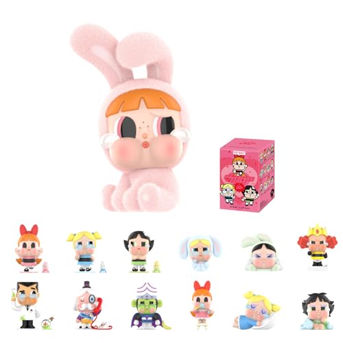 POP MART CRYBABY x Powerpuff Girls Series Figures, 12PCs CRYBABY Blind Box Figures, Random Design Action Figures Collectible Toys Home Decorations