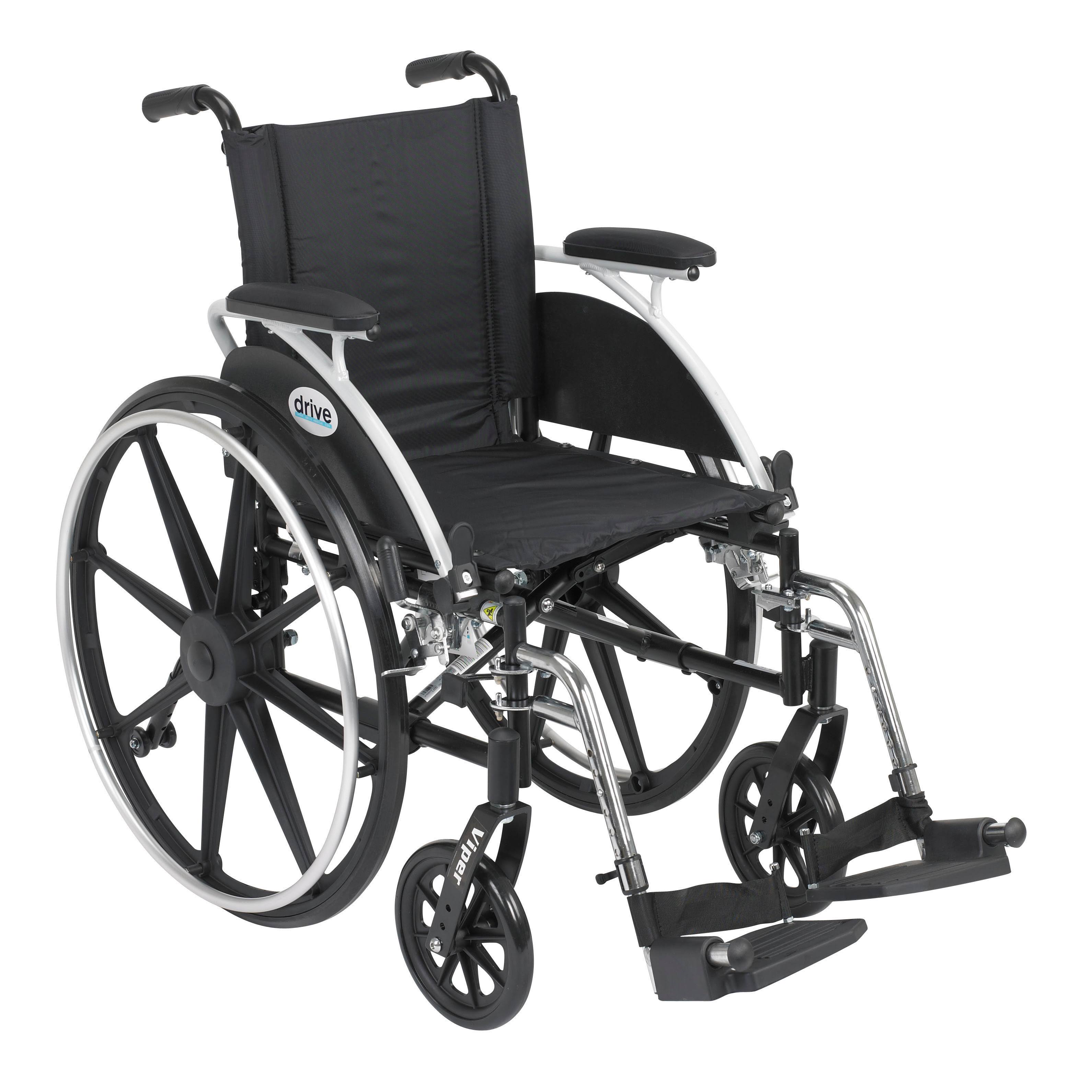 Drive Medical Viper Wheelchair with Flip Back Removable Arms Desk Arms
