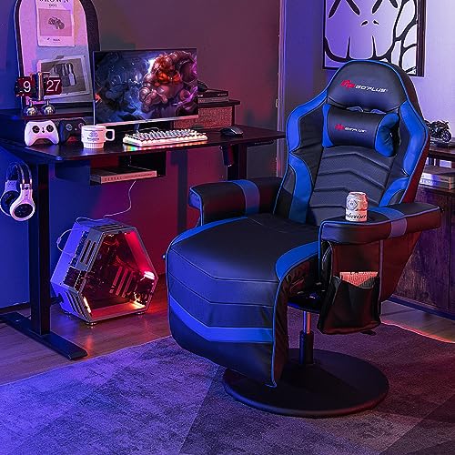 Goplus Massage Gaming Chair, Racing Style Gaming Recliner w/Adjustable Backrest and Footrest
