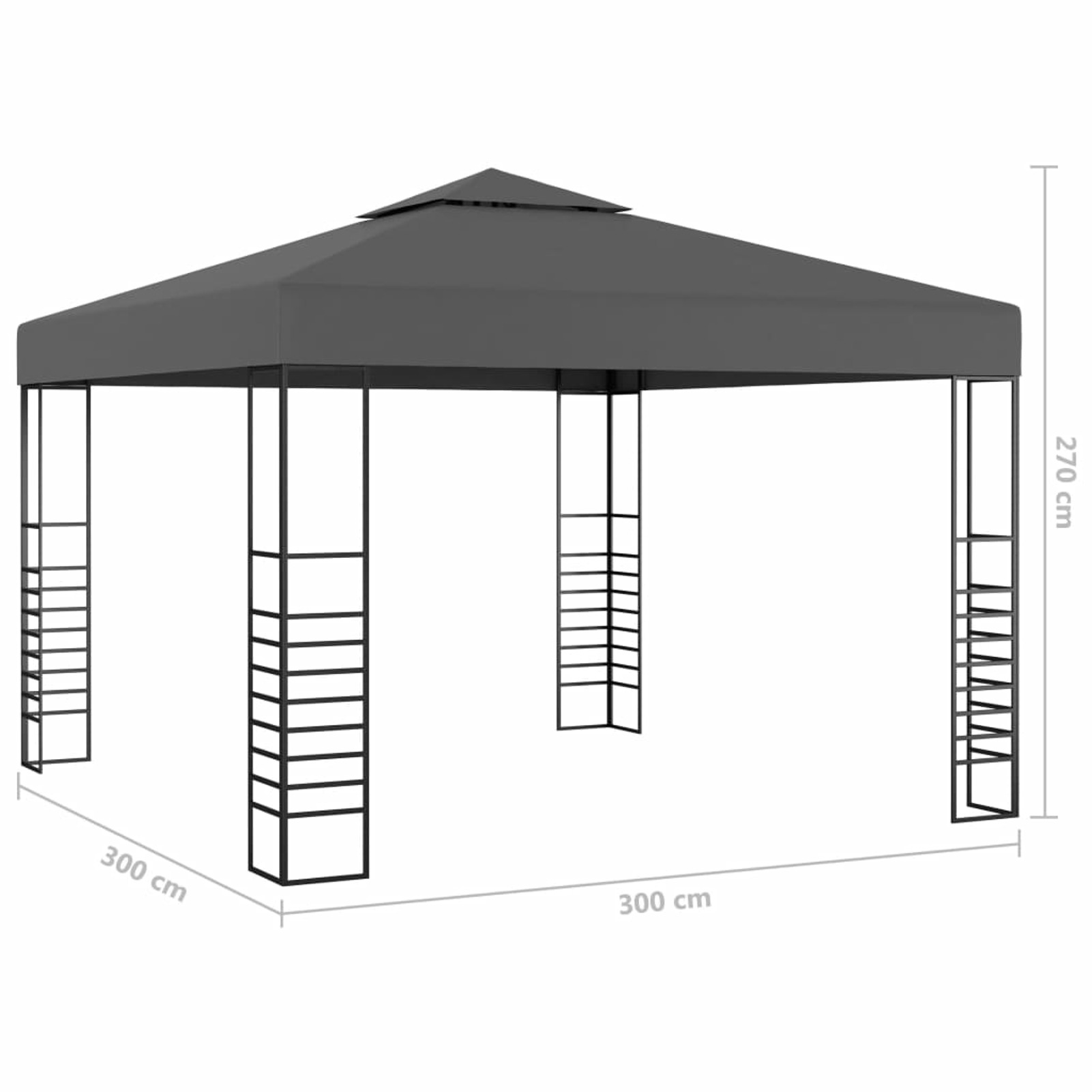 Carevas Garden Marquee 118.1"x118.1" Anthracite