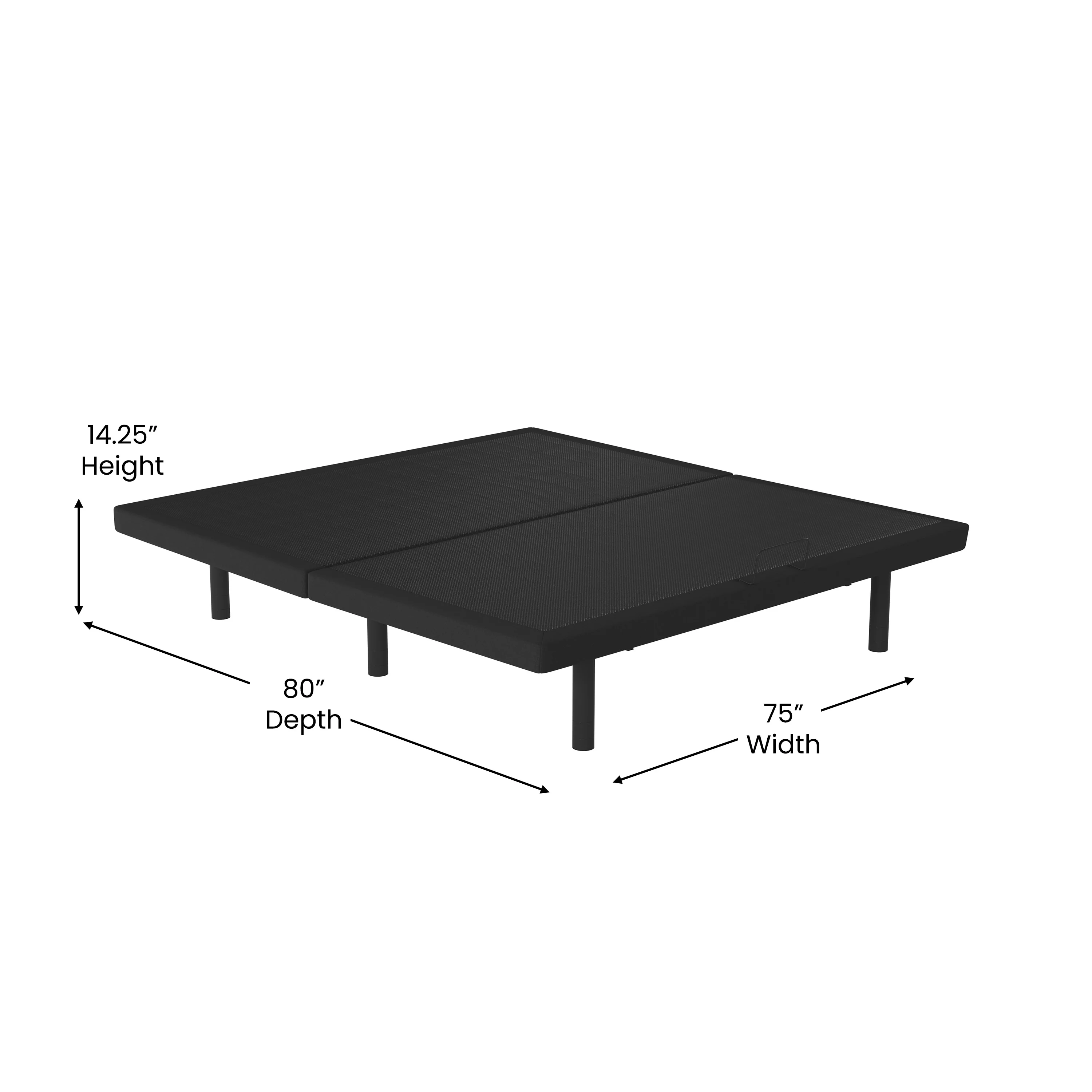 Flash Furniture Selene Motorized Adjustable Bed Frame, Black, King