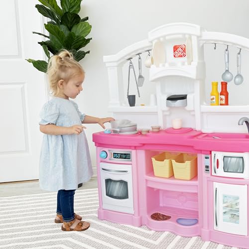 Step2 Fun with Friends Kids Kitchen Playset, Indoor/Outdoor Kitchenette, Interactive Play with Lights and Sounds, Durable Plastic