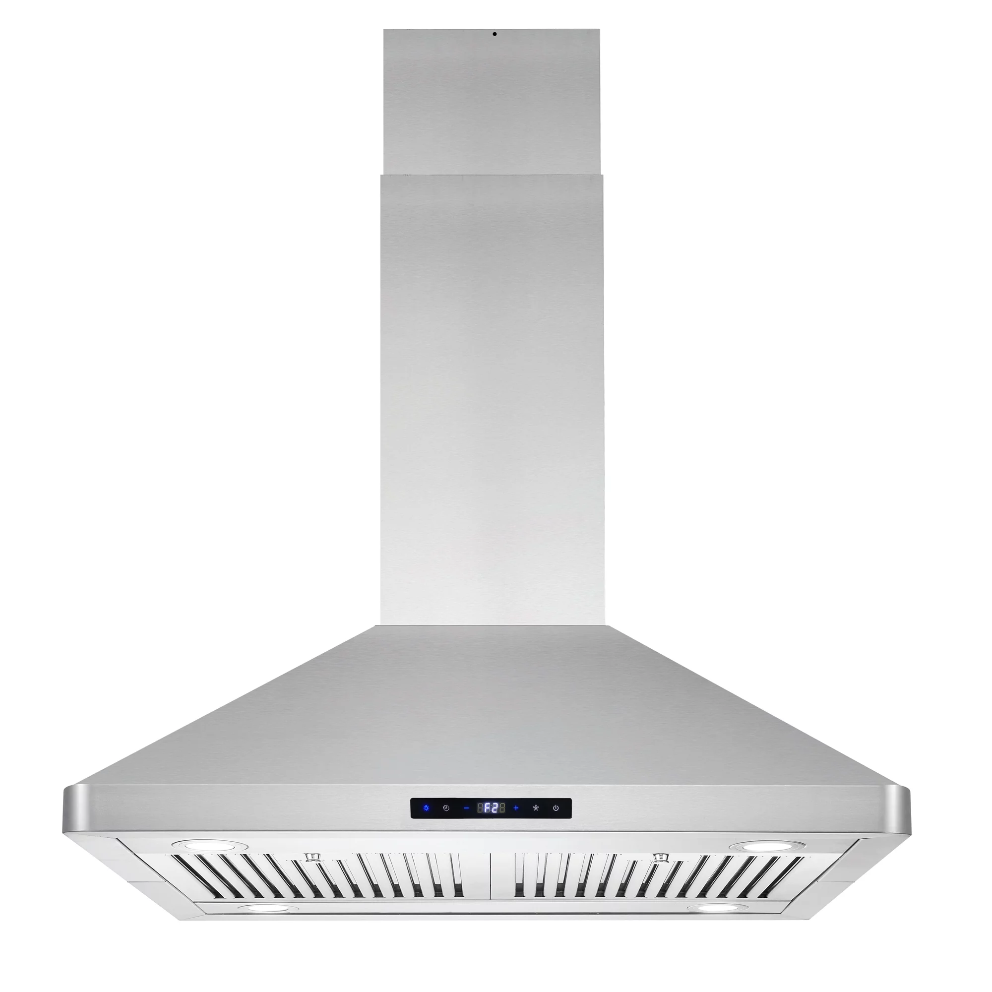 Cosmo 4 Piece Kitchen Appliance Packages with 30" Freestanding Gas Range 30" Island Mount Range Hood 24" Built-in Dishwasher & 48 Bottle Freestanding