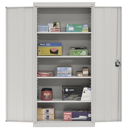 Sandusky Lee EA4R362472-02 Welded Steel Elite Storage Cabinet with Adjustable Shelves, 24" Length x 36" Width x 72" Height, Charcoal