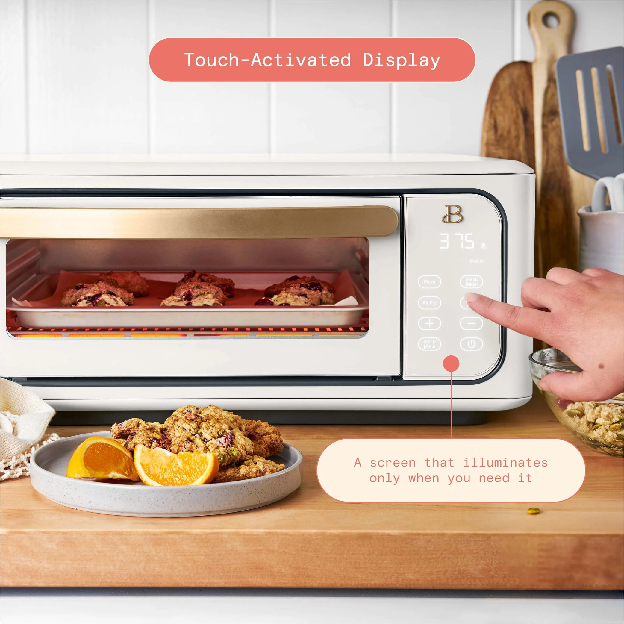 Beautiful Infrared Air Fry Toaster Oven, 9-Slice, 1800 W, Black Sesame by Drew Barrymore