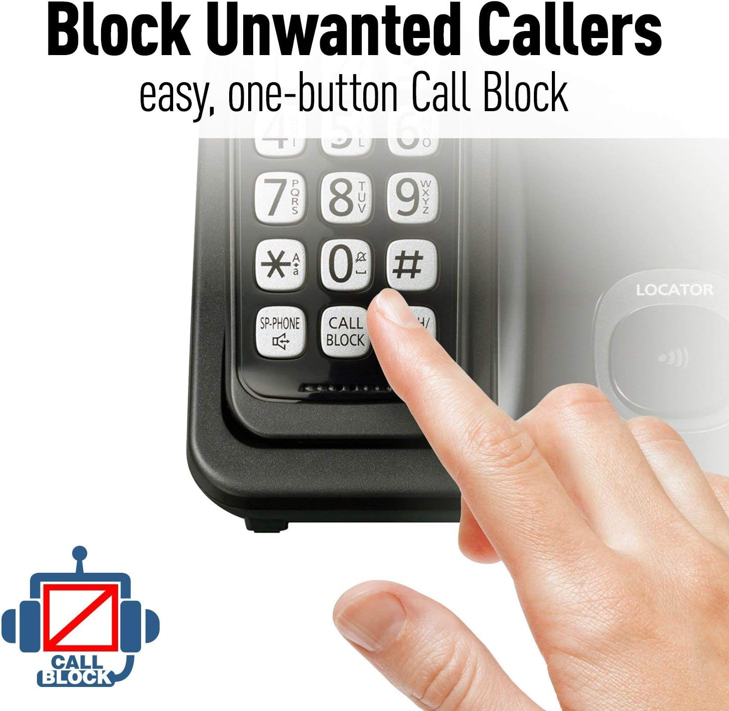 Panasonic KX-TGD513B Expandable Cordless Phone with Call Block - 3 Handsets (Renewed)