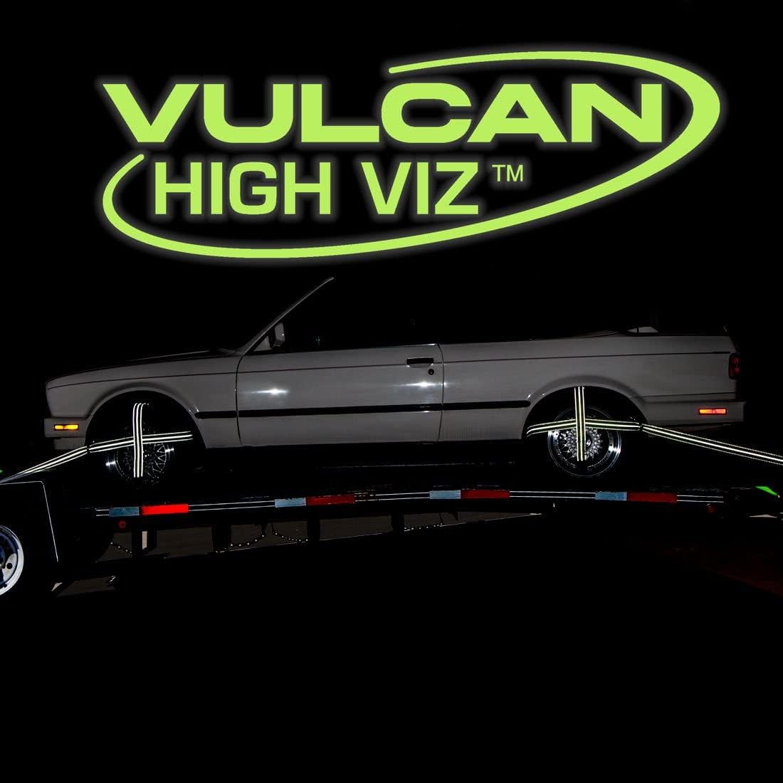 VULCAN Car Tie Down Kit - Adjustable Loop - Snap Hooks - Classic Yellow - Complete Kit Includes 4 Straps and 4 Ratchets