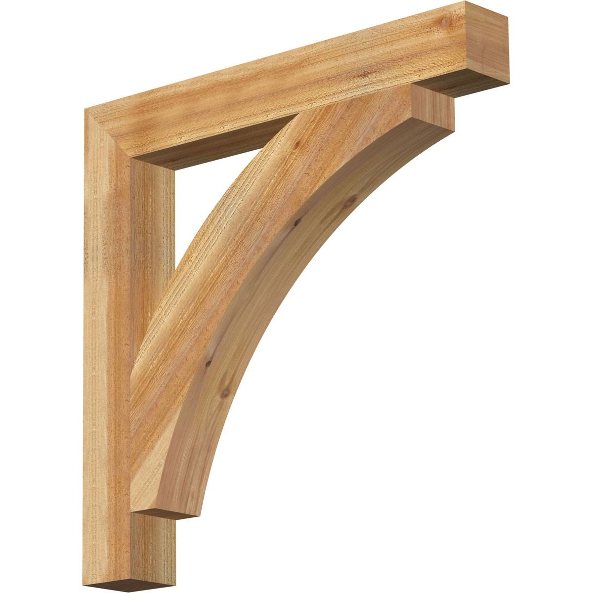 Ekena Millwork BKT04X30X30THR05RWR 4x22W x 30x22D x 30x22H Thorton Block Rough Sawn BRACKET, Western Red Cedar