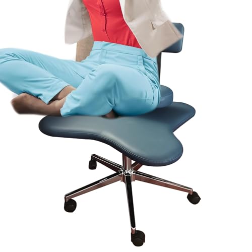 Ergonomic Cross Legged Office Chair/Meditation Kneeling Chair, Mobile Height-Adjustable Criss Cross Chair/Desk Chairs