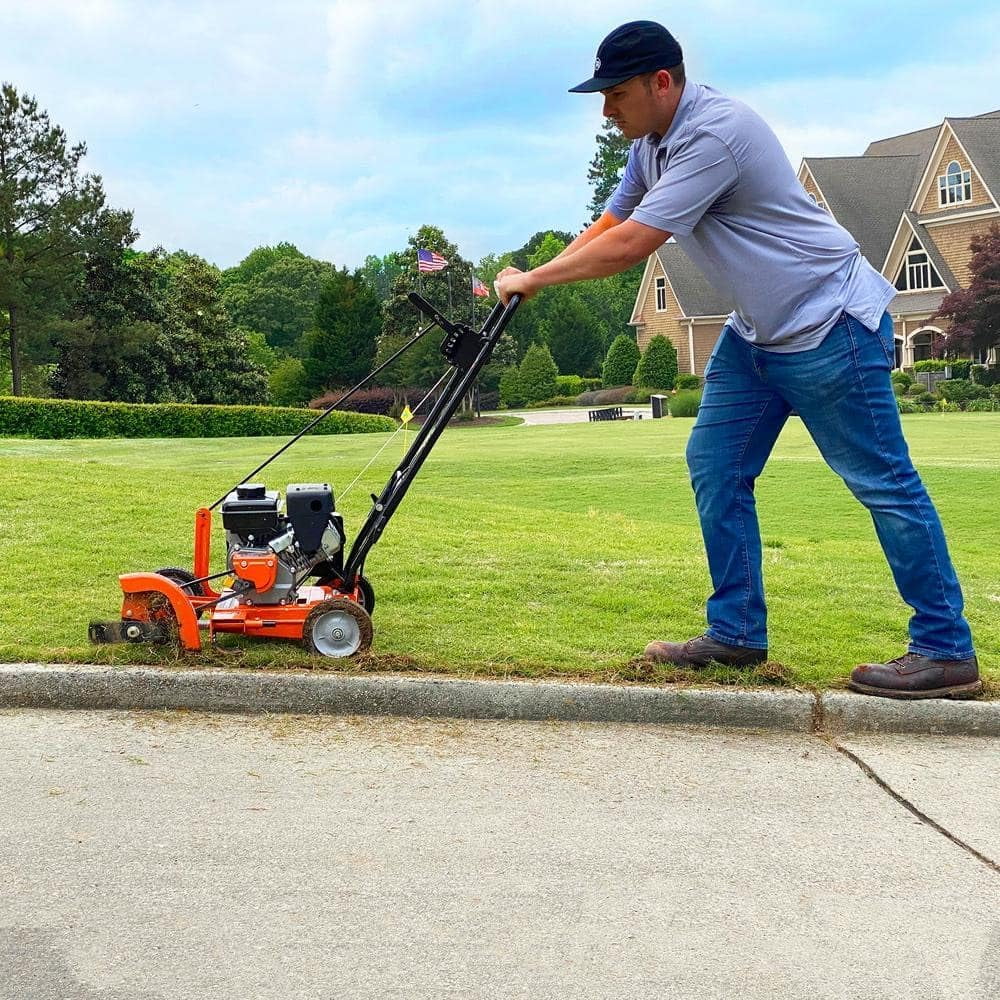 Yard Force 9 in. 79 cc Gas Powered 4-Stroke Walk Behind Landscape Edger with Extra Blade Included - Radiant Selections