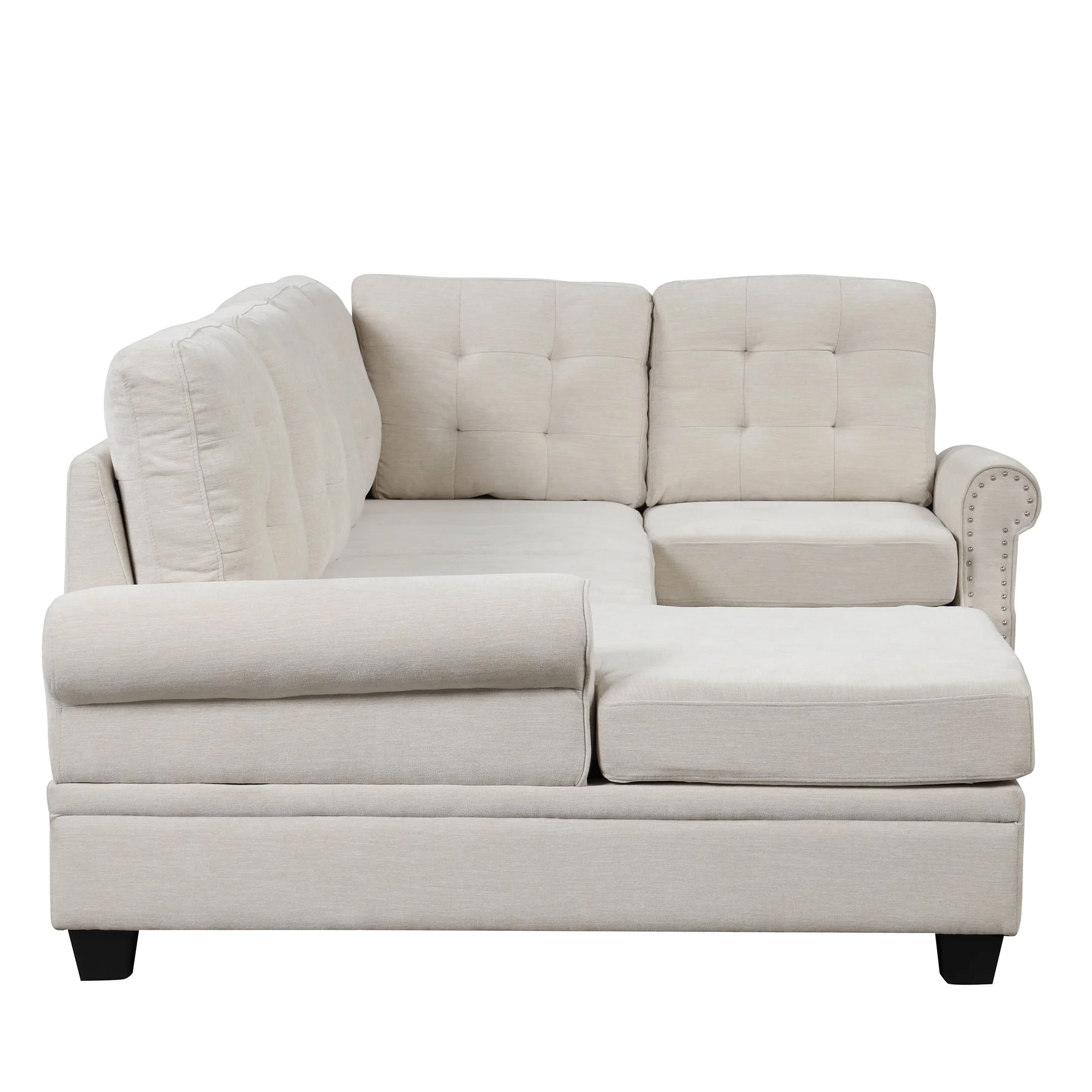 Aisha Modern U-Shaped Corner Sectional Sofa - Beige