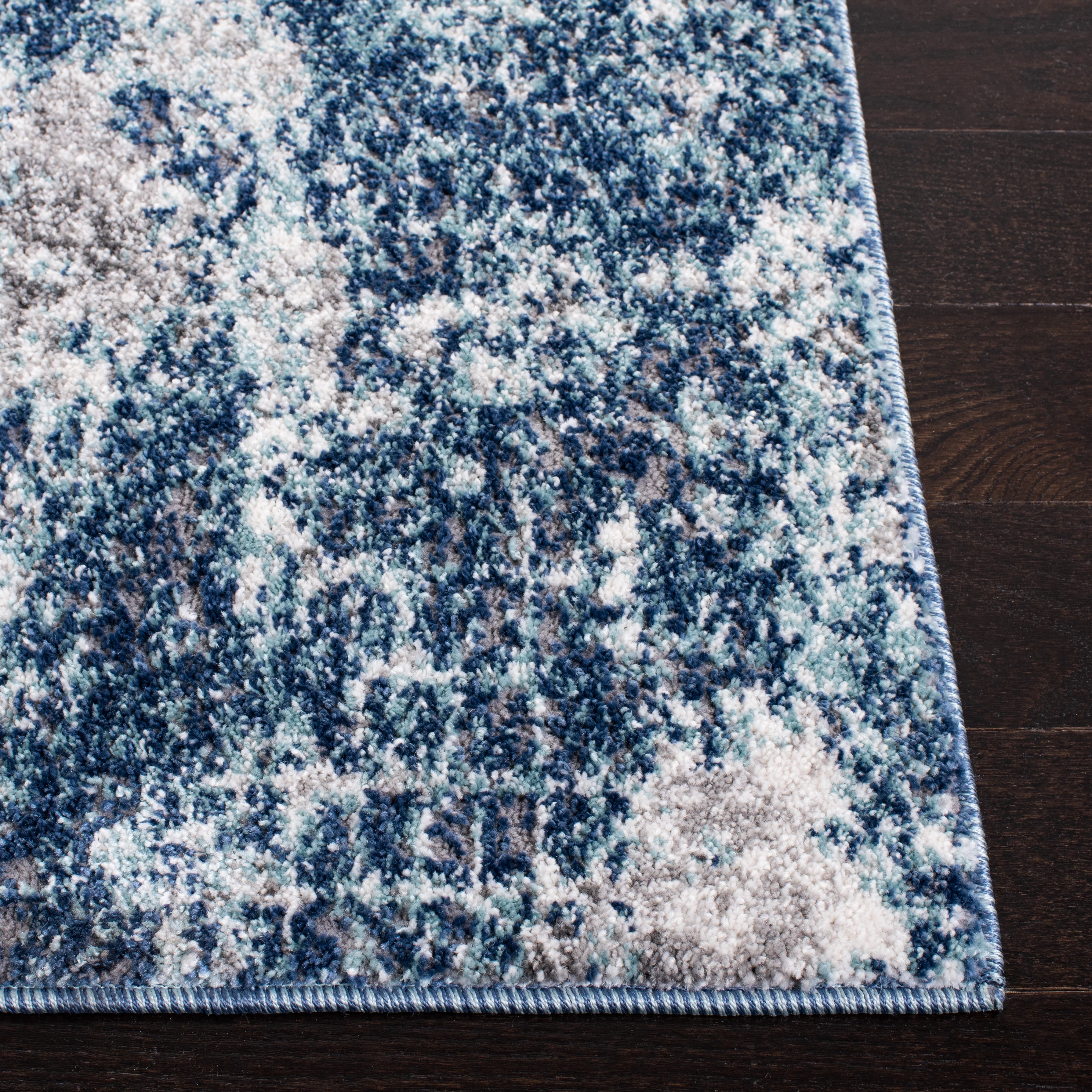 SAFAVIEH Aston Georgiana Abstract Distressed Area Rug, Navy/Grey, 6' x 9'