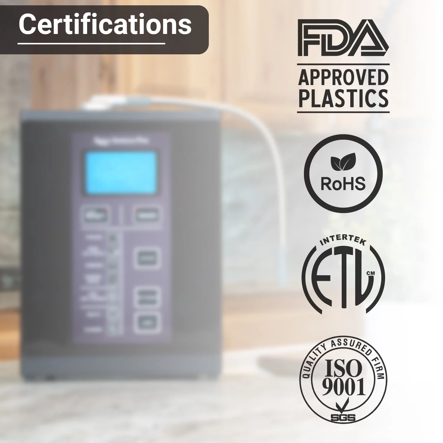 Aqua Ionizer Deluxe 9.5 Anti-Oxidant Boost Water Ionizer | Alkaline Water Filtration System | Produces pH 3.0-11.5 Alkaline Water | Up to -880mV ORP