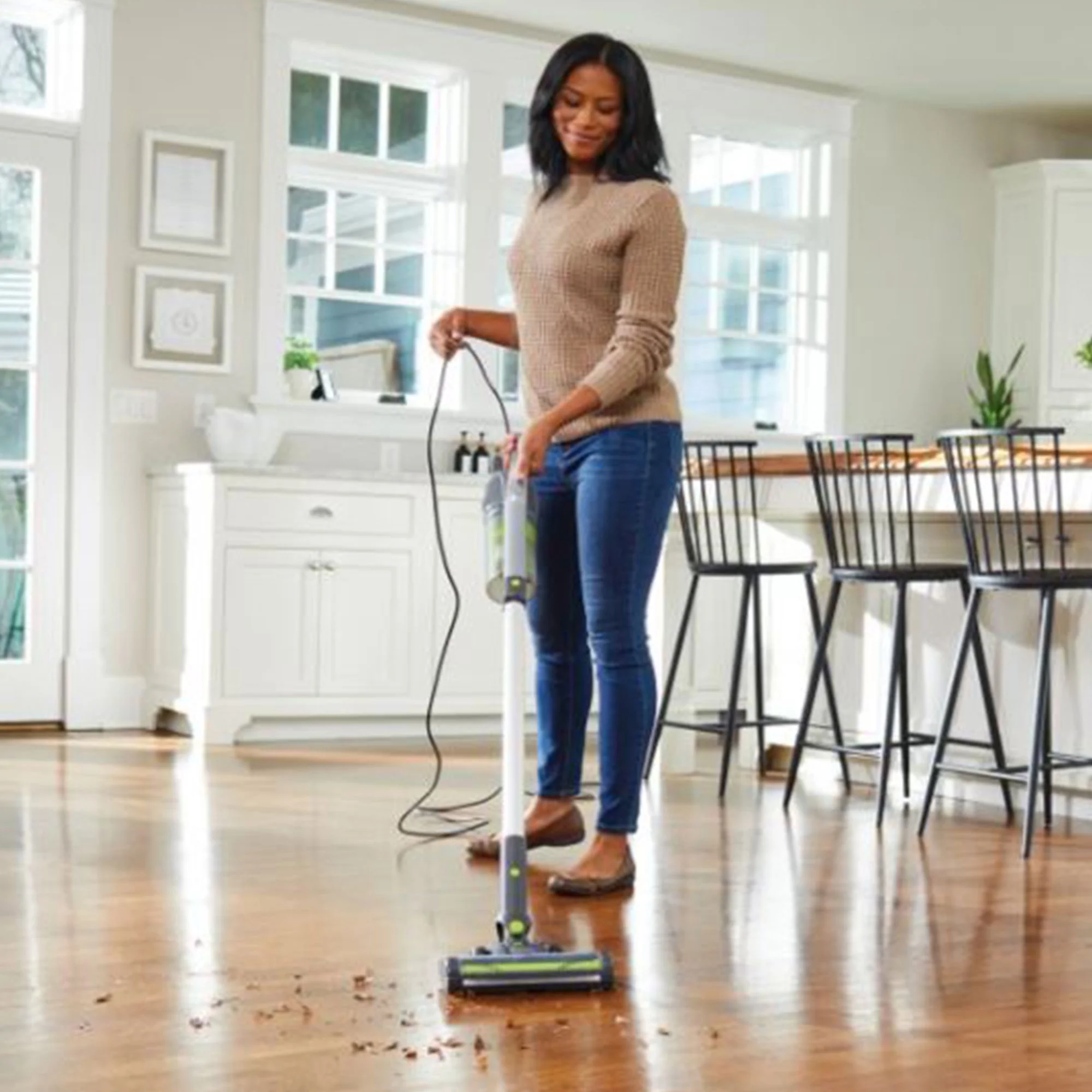 Black and Decker Stick Vacuum Cleaner with HEPA Filter, Gray and Green