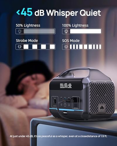 Portable Power Station, Outdoor 288Wh(90,000mAh) LiFePO4 Battery, 600W(1200W Surge) AC Outlets, 1.7H Fast Charging Solar Generator for Camping