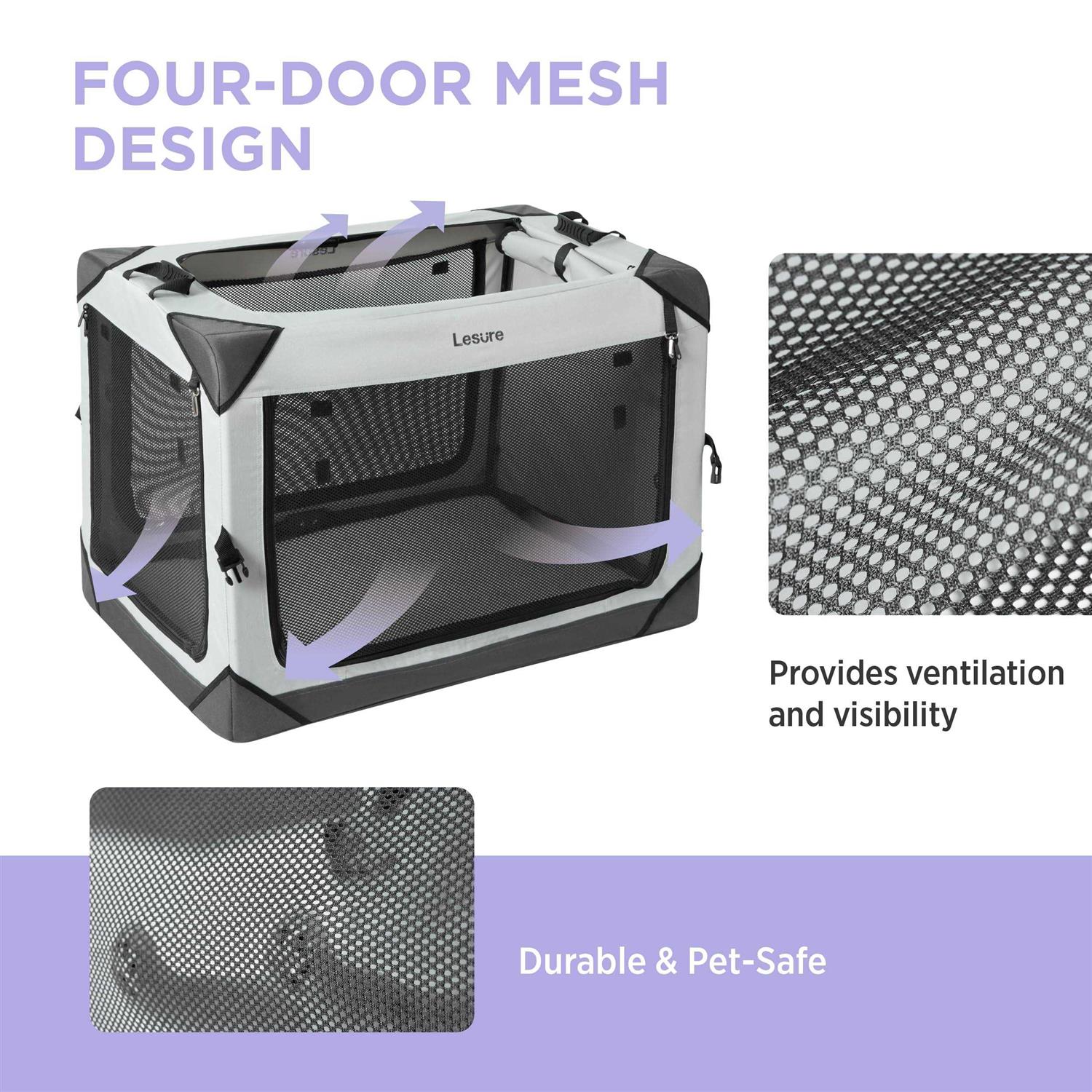 LE SURE Lesure Collapsible Dog Crate Portable Dog Travel Crate Kennel Dog - Pet Supplies online store