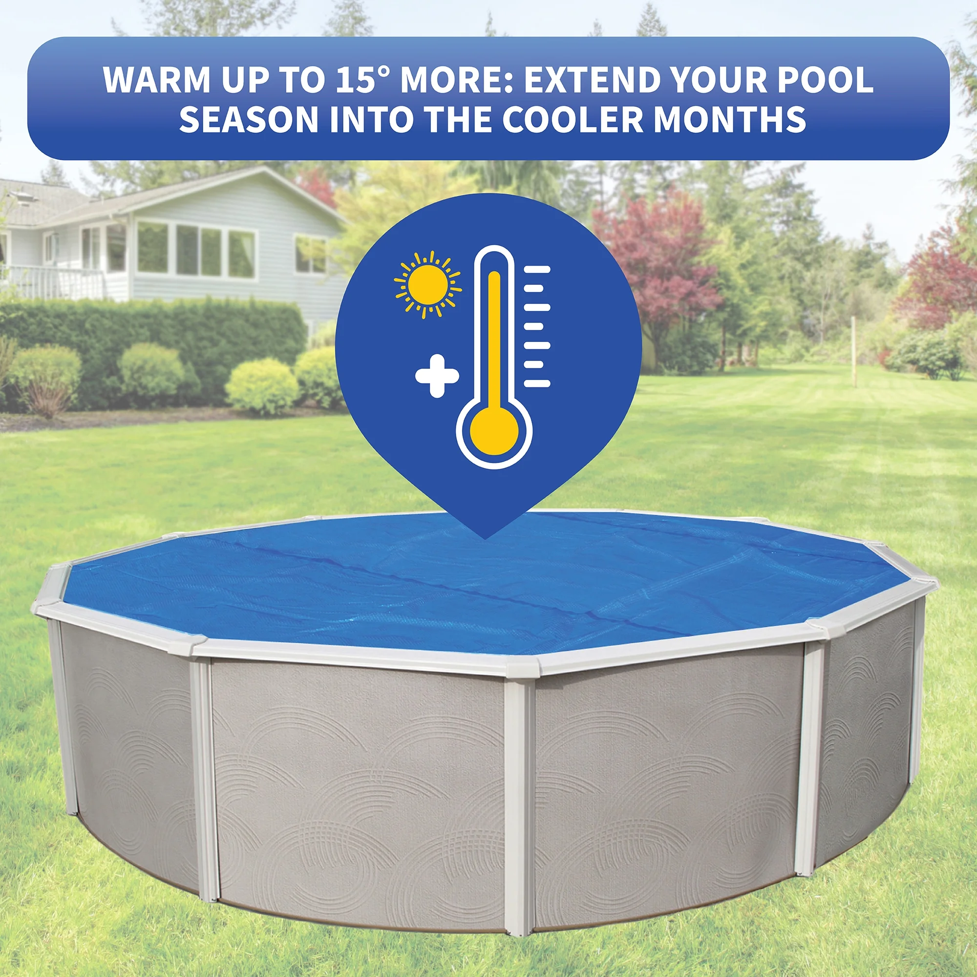 Blue Wave 8-mil Solar Blanket for Round Above-Ground Pools ? Blue