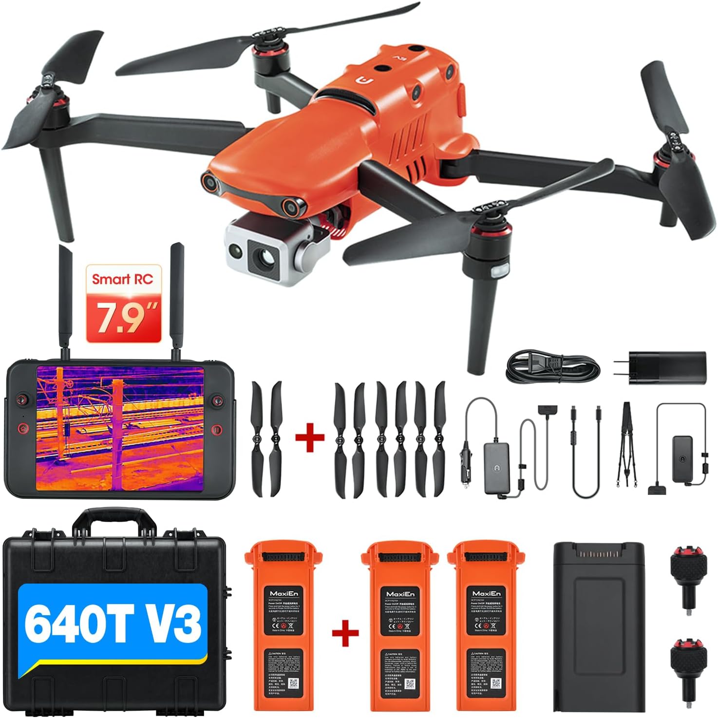 Autel Robotics EVO II Dual 640T V3, 640x512 Thermal Imaging Drone, Remote ID Supported, 0.8'' CMOS&50MP 8K RYYB Sensor,10+ Temp Measurement