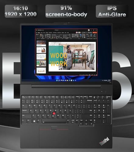 Lenovo ThinkPad E16 Business Laptop (16" FHD+ Display, AMD Ryzen 7 7730U (> Intel i7-1255U), 16GB RAM, 512GB SSD) Fingerprint, Backlit, FHD Webcam