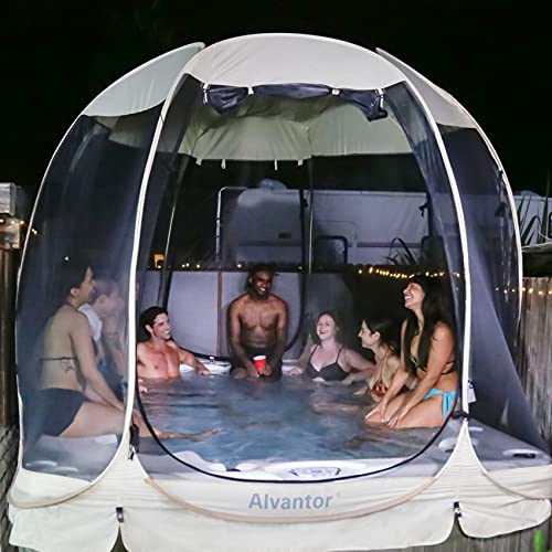 Alvantor Screen House Gazebo, 6-10-15 Person Pop Up Igloo Screened Canopy Tent with Mosquito Netting Sides