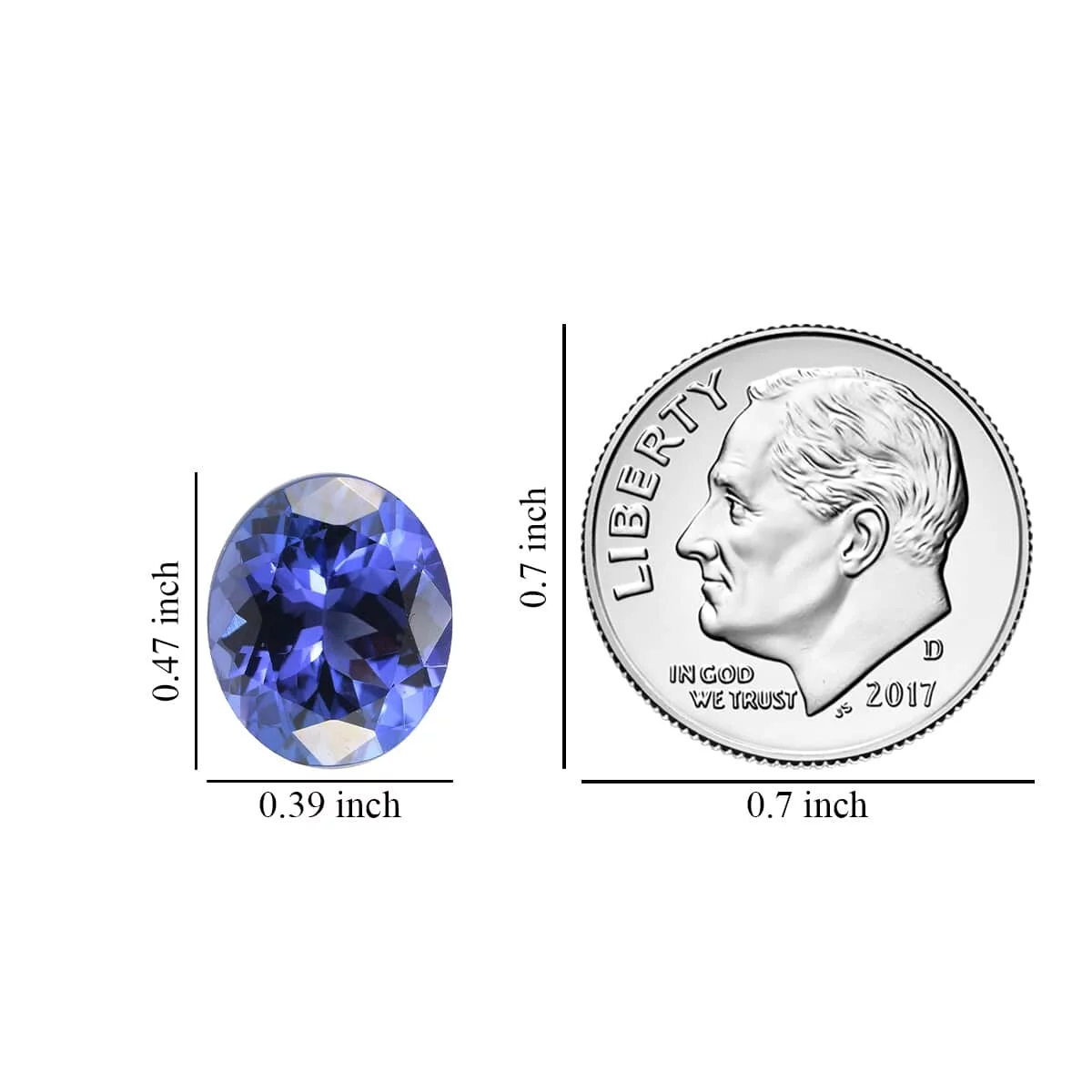 SHOP LC Women AA Tanzanite 12x10 mm 5.11 ct December Birthstone Loose Gemstone Birthday Gifts