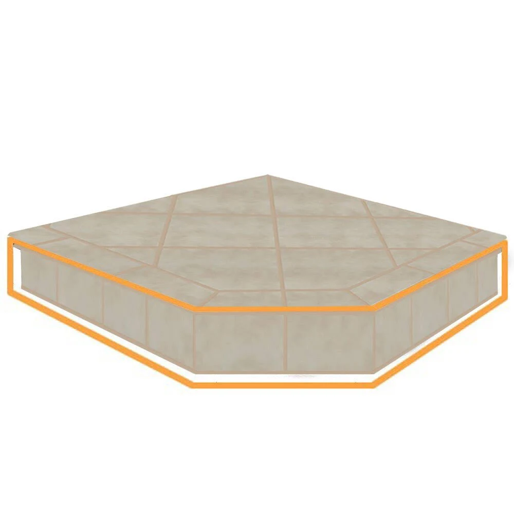 WoodEze Bayou Beige Single Cut 40&& x 40&& Hearth Pad Riser