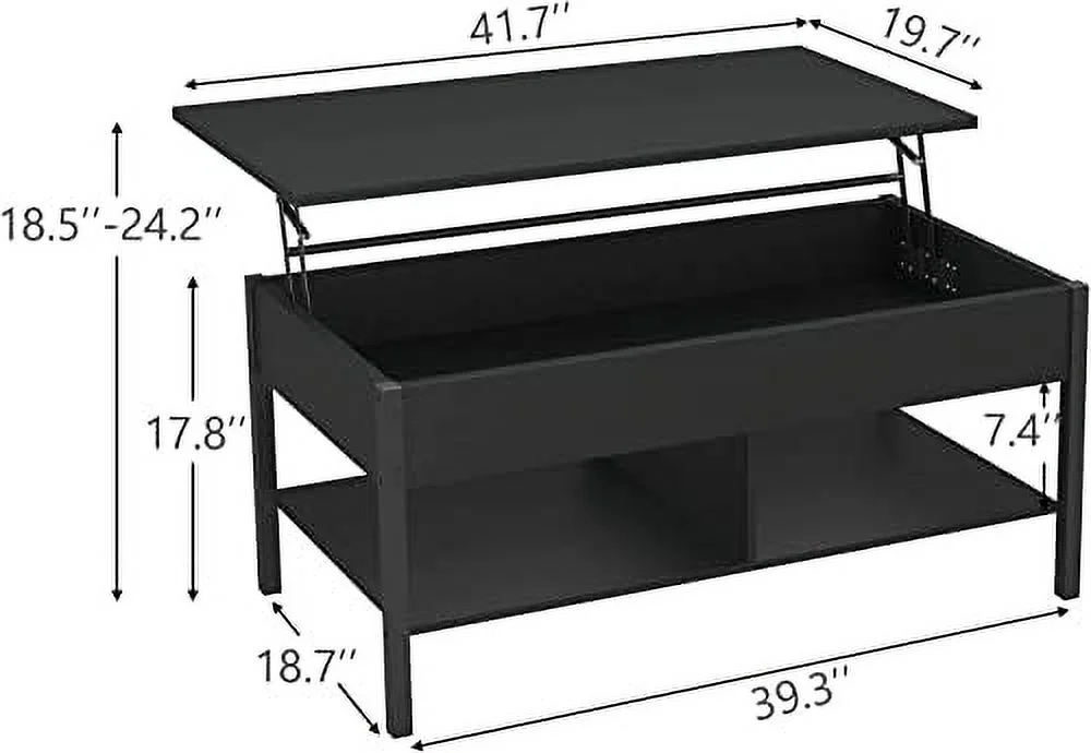 KHBIULIFE Lift Top Coffee Table 3 in 1 Multi- with Hidden Compartment and   Wood Lifting Center Table Convertible Coffee Table to Dining Table for