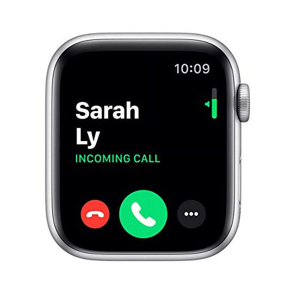 Restored Apple Watch Series 5 (GPS, 44MM) Silver Case + White Sport Band (Refurbished)