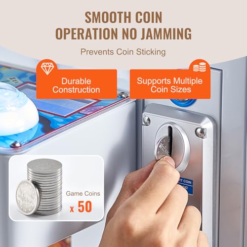 VEVOR Claw Machine, 0-3” Jaw Diameter 0-5” Jaw Lifting, Crane Prize Grabber Commercial Arcade Game Toys