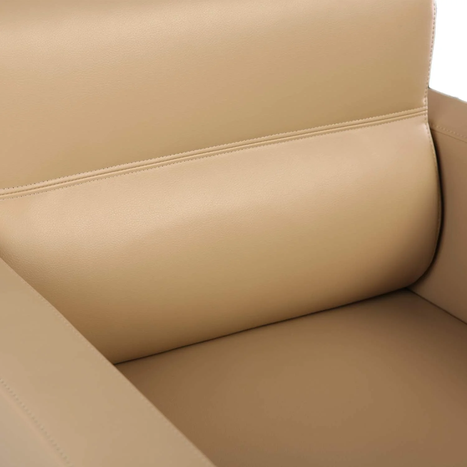 Office Guest Chairs Modern Waiting Room Office Reception Lobby Modern PU Leather Club Chair Home Arm Chair Sofa Seat Furniture W/Cushion (Beige)